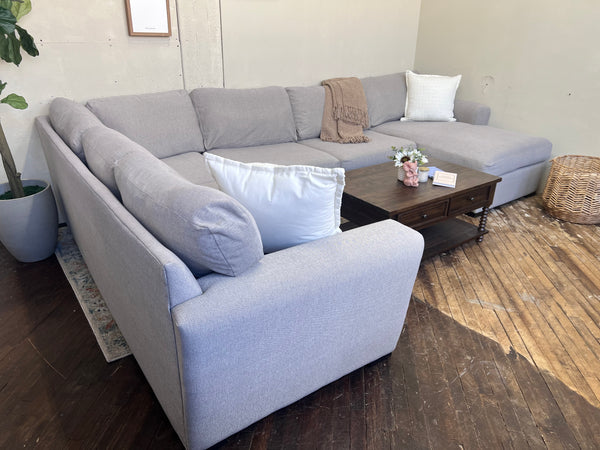 FREE DELIVERY! 🚚 - Blueish Light Gray U Sectional Couch with Chaise