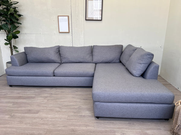 FREE DELIVERY! 🚚 - Bob’s Furniture Blueish Gray Deep Seat Sectional Couch with Chaise