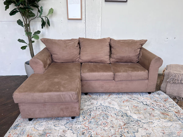 FREE DELIVERY! 🚚 - Light Brown Sectional Couch with Chaise