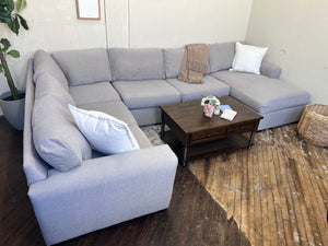 FREE DELIVERY! 🚚 - Blueish Light Gray U Sectional Couch with Chaise