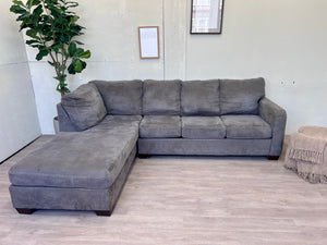 FREE DELIVERY! 🚚 - Slate Gray Modern Microfiber Sectional Couch with Chaise