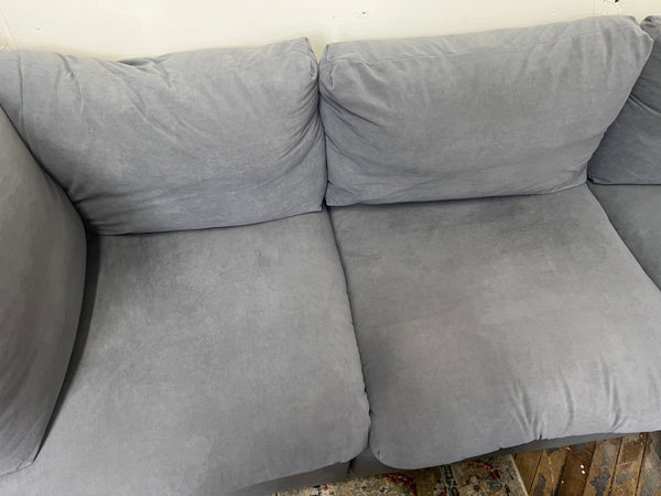 FREE DELIVERY! 🚚 - Cloud Dupe Blueish Gray Rearrangeable Sectional Couch with Ottoman Set