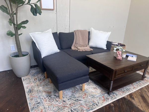 FREE DELIVERY! 🚚 - Dark Gray Sectional Couch with Chaise