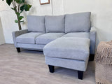 FREE DELIVERY! 🚚 - Light Gray Modern Sectional Couch with Reversible Chaise