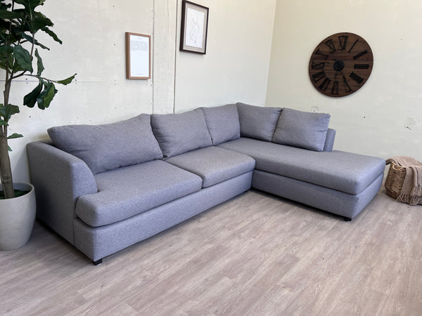 FREE DELIVERY! 🚚 - Bob’s Furniture Blueish Gray Deep Seat Sectional Couch with Chaise