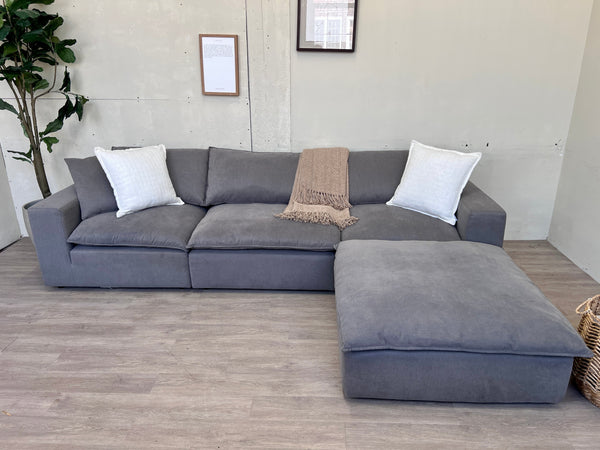 FREE DELIVERY! 🚚 - High-Quality Cloud Couch Dupe Gray Modern Modular Rearrangeable Deep-Seated Sectional Couch with Reversible Chaise