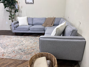 FREE DELIVERY! 🚚 - Light Gray Mid Century Sectional Couch