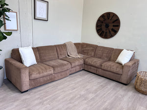 FREE DELIVERY! 🚚 - Italsofa Corduroy Light Brown Modern Rearrangeable Sectional Couch