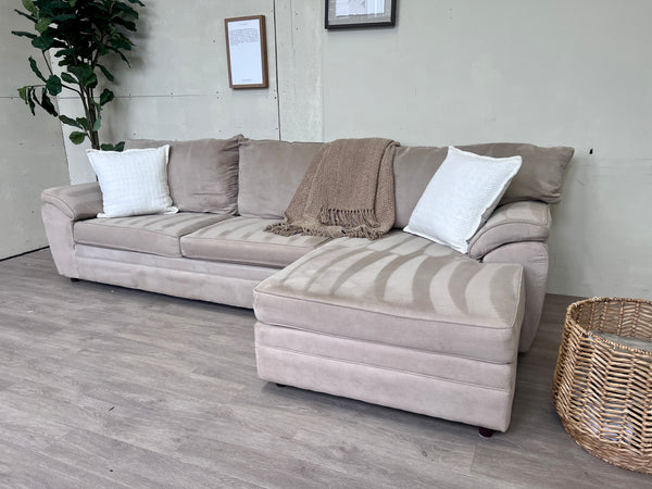 FREE DELIVERY! 🚚 - Beige Microfiber Modern Sectional Couch with Chaise