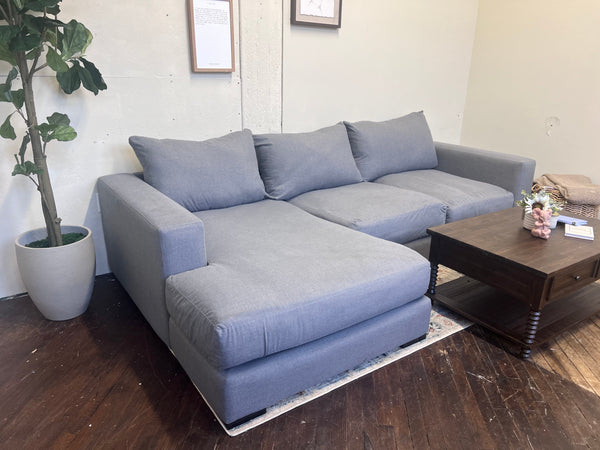 FREE DELIVERY! 🚚- Blueish Gray Modern Sectional Couch with Chaise Cozy Couple