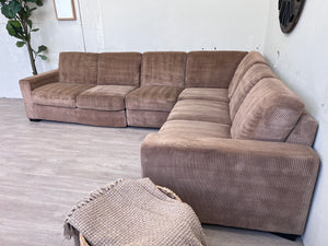 FREE DELIVERY! 🚚 - Italsofa Corduroy Light Brown Modern Rearrangeable Sectional Couch