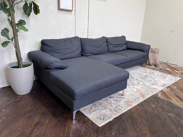 FREE DELIVERY! 🚚 - Modern Blueish Gray Sectional Couch with Chaise