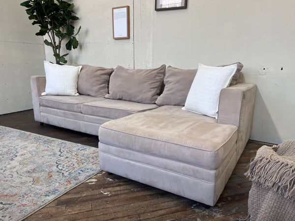 FREE DELIVERY! 🚚 - Modern Beige Sleeper Sectional Couch with Chaise
