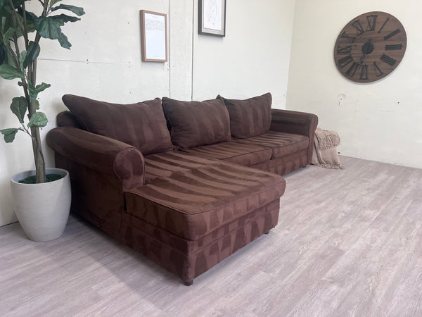 FREE DELIVERY! 🚚 - Brown Modern Microfiber Sectional Couch with Chaise