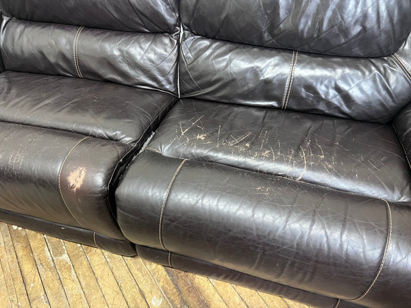 FREE DELIVERY! 🚚 - Jordan’s Furniture Dark Brown Genuine Leather Reclining Rearrangeable Sectional Couch Cozy Couple
