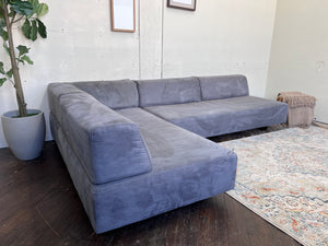 FREE DELIVERY! 🚚 - Blueish Gray Modern Microfiber Reversible Rearrangeable Sectional Couch with Chaise