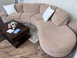 FREE DELIVERY! 🚚 - Bernie & Phyl’s Beige Boucle Sectional Couch with Rounded Chaise Cozy Couple