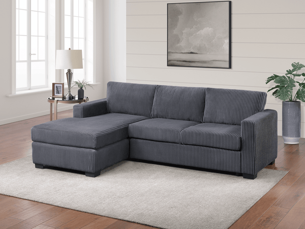 (Brand New) "Benjamin" Corduroy Modern 2-Piece L Sectional Couch with Chaise