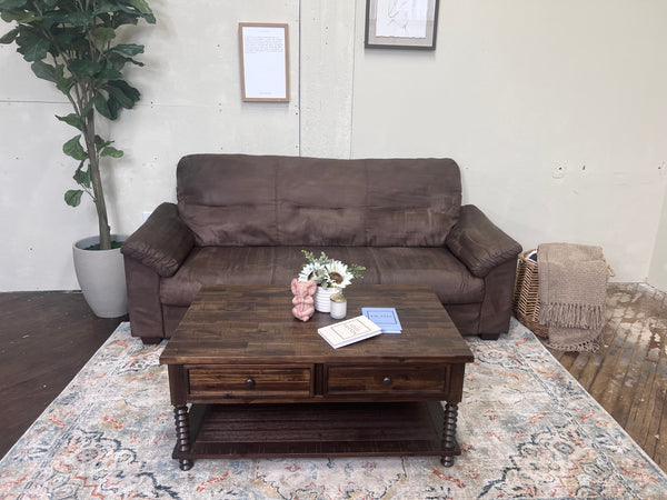 FREE DELIVERY! 🚚 - Brown Microfiber 3 Seater Couch Cozy Couple