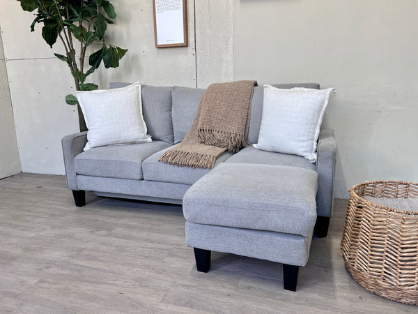 FREE DELIVERY! 🚚 - Light Gray Modern Sectional Couch with Reversible Chaise The Cozy Collection