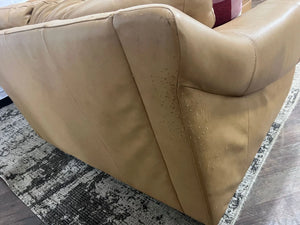 FREE DELIVERY! 🚚 - Jordan’s Furniture Tan Genuine Leather Sectional Cozy Couple