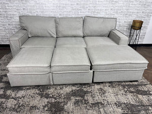 FREE DELIVERY! 🚚 - Bob’s Furniture “Playscape” Gray Sleeper Sectional Couch with Storage Cozy Couple