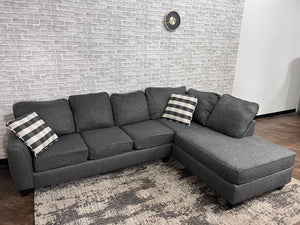 FREE DELIVERY! 🚚 - Bob’s Furniture Gray Sleeper Sectional Couch Cozy Couple