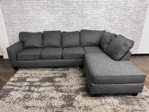 FREE DELIVERY! 🚚 - Bob’s Furniture Gray Sleeper Sectional Couch Cozy Couple