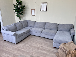 FREE DELIVERY! 🚚 - Light Gray Modern U Sectional Couch with Chaise Cozy Couple