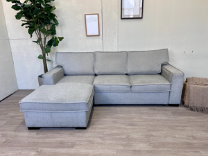 FREE DELIVERY! 🚚 - Bob’s Furniture “Playscape” Modern Light Gray Sleeper Sectional Couch with Storage Chaise