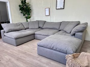 FREE DELIVERY! 🚚 - Bob’s Furniture “Cloud” Modular Rearrangeable Gray Modern Deep-Seated U Sectional Couch with Reversible Chaise