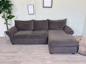 FREE DELIVERY! 🚚 - Alan White Grayish Brown Modern Sectional Couch with Chaise