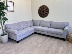 FREE DELIVERY! 🚚 - Gray MCM Sectional Couch with Rolled Arms