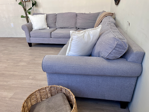FREE DELIVERY! 🚚 - Gray MCM Sectional Couch with Rolled Arms