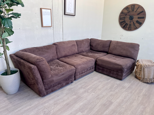 FREE DELIVERY! 🚚 - Bob’s Furniture Brown Modular Microfiber Modern Deep-Seated Sectional Couch The Cozy Collection
