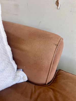 FREE DELIVERY! 🚚 - Jordan’s Furniture Golden Brown Microsuede Modern U Sectional Couch with Chaise
