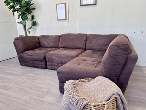 FREE DELIVERY! 🚚 - Bob’s Furniture Brown Modular Microfiber Modern Deep-Seated Sectional Couch The Cozy Collection