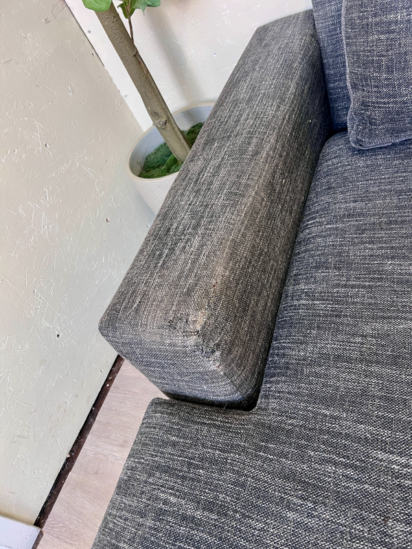FREE DELIVERY! 🚚 - West Elm Grayish Blue Deep-Seated Modern Sectional Couch with Chaise