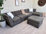 FREE DELIVERY! 🚚 - Gray Modular Modern Tufted Sectional Couch with Chaise & Ottoman Set