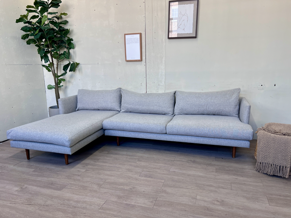 FREE DELIVERY! 🚚 - Article “Burrard” Seasalt Gray MCM Sectional Couch with Chaise The Cozy Collection