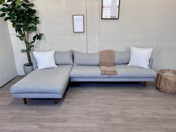 FREE DELIVERY! 🚚 - Article “Burrard” Seasalt Gray MCM Sectional Couch with Chaise The Cozy Collection