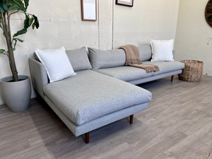 FREE DELIVERY! 🚚 - Article “Burrard” Seasalt Gray MCM Sectional Couch with Chaise The Cozy Collection