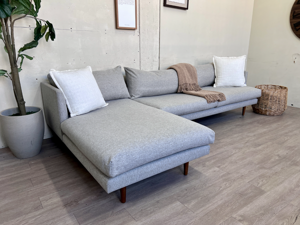 FREE DELIVERY! 🚚 - Article “Burrard” Seasalt Gray MCM Sectional Couch with Chaise The Cozy Collection