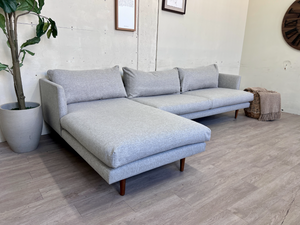 FREE DELIVERY! 🚚 - Article “Burrard” Seasalt Gray MCM Sectional Couch with Chaise The Cozy Collection