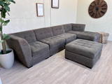 FREE DELIVERY! 🚚 - Gray Modular Modern Tufted Sectional Couch with Chaise & Ottoman Set