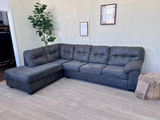 FREE DELIVERY! 🚚 - Ashley’s Furniture Gray Modern Tufted Sectional Couch with Chaise