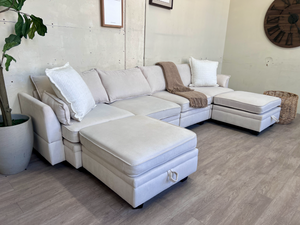 FREE DELIVERY! 🚚 - White Modular Modern U Sectional Couch with Storage