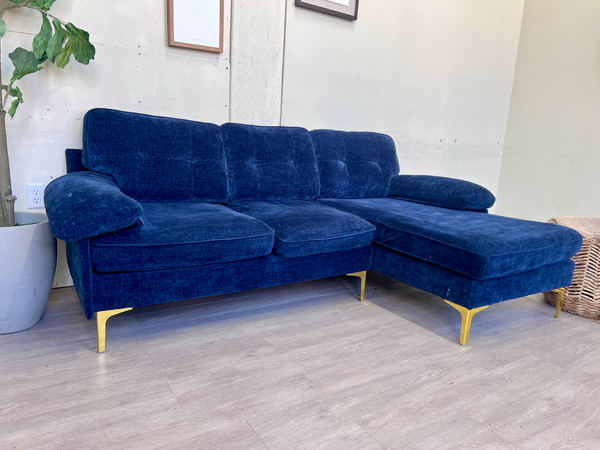 FREE DELIVERY! 🚚 - Blue MCM Sectional Couch with Chaise