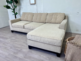 FREE DELIVERY! 🚚 - Beige Modern Tufted Sectional Couch with Reversible Chaise