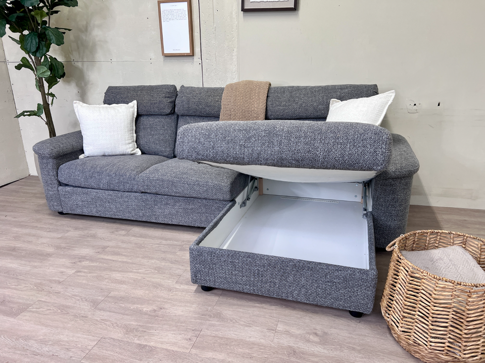 FREE DELIVERY! 🚚 - IKEA “Lidhult” Gray Modern Tufted Sectional Couch with Storage Chaise